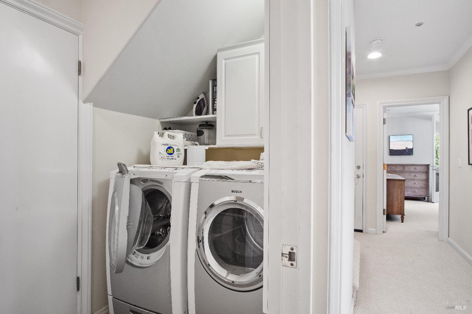 6 Oak Road Larkspur, CA 94939 - Photo 29 of 41 a view of a storage and utility room with washer and dryer