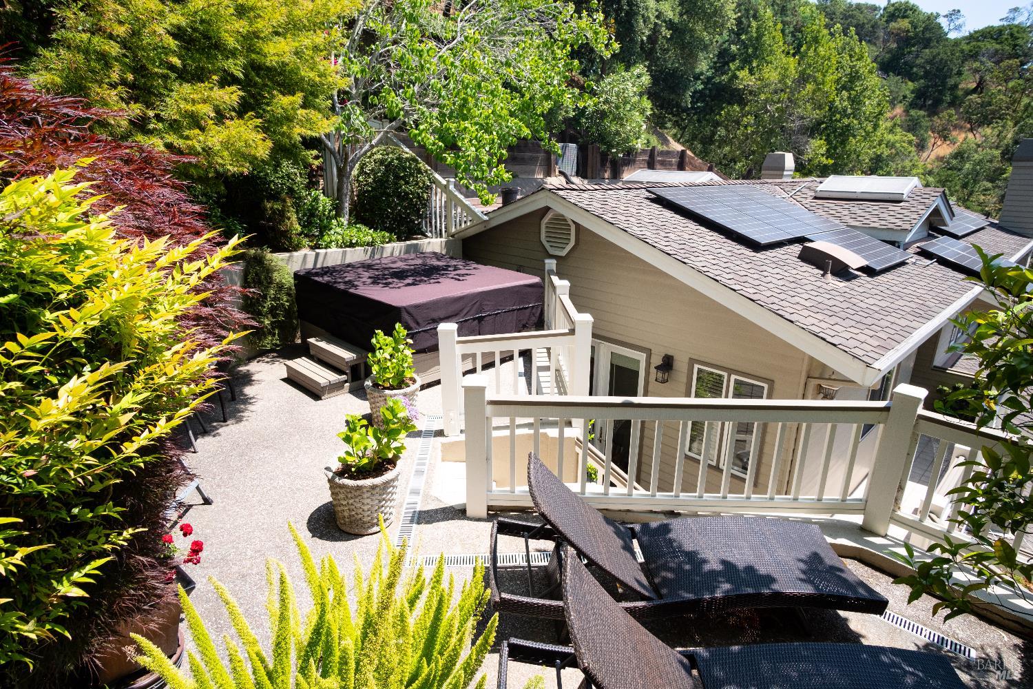 6 Oak Road Larkspur, CA 94939 - Photo 38 of 41 an aerial view of a house with balcony and garden