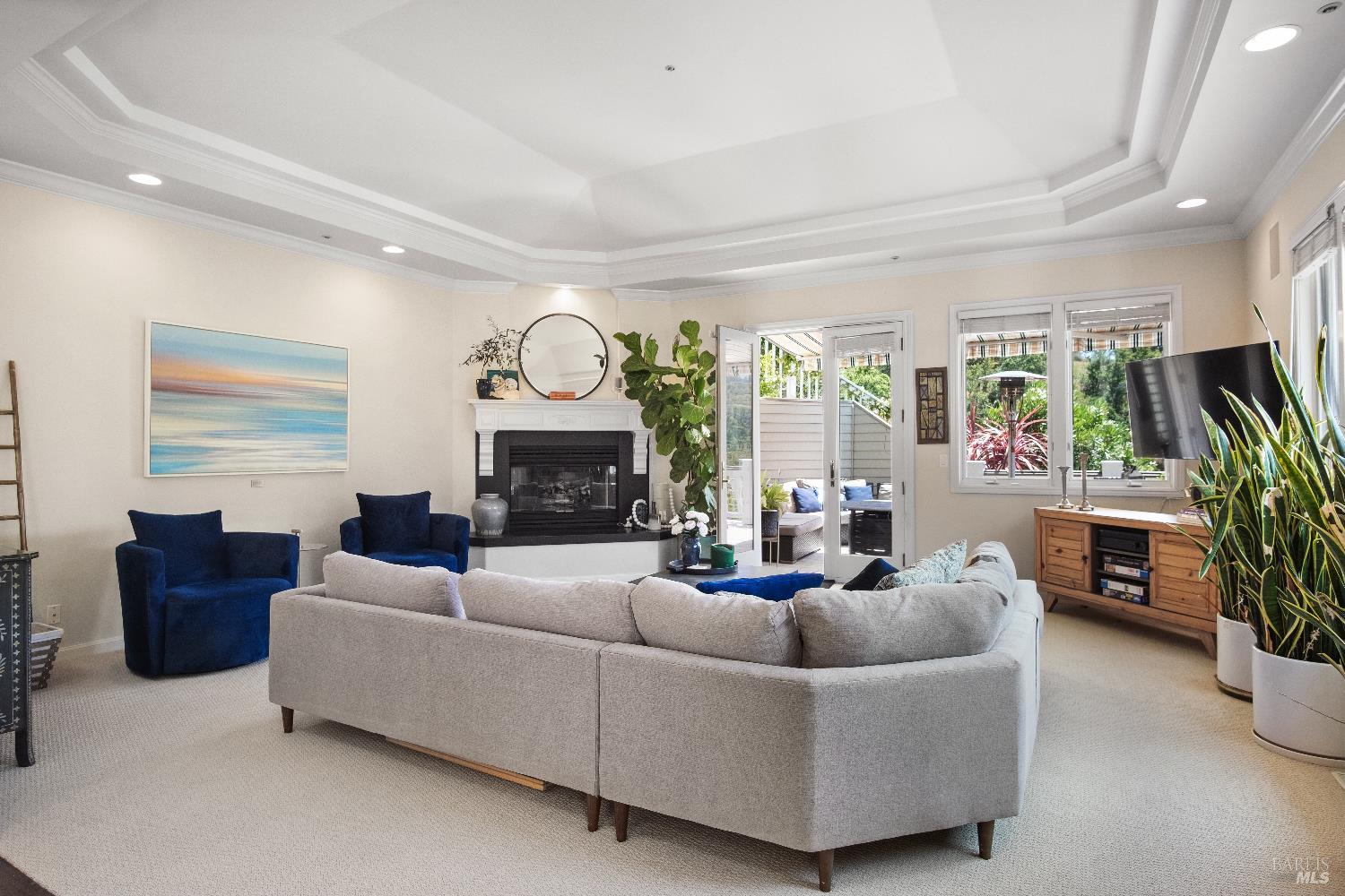 6 Oak Road Larkspur, CA 94939 - Photo 5 of 41 a living room with furniture and a fireplace