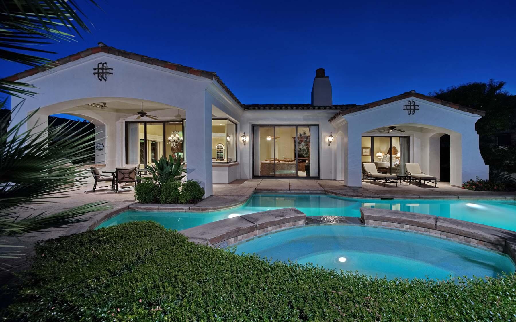 76128 Via Firenze Indian Wells, CA 92210 - Photo 32 of 67 a front view of a house with garden