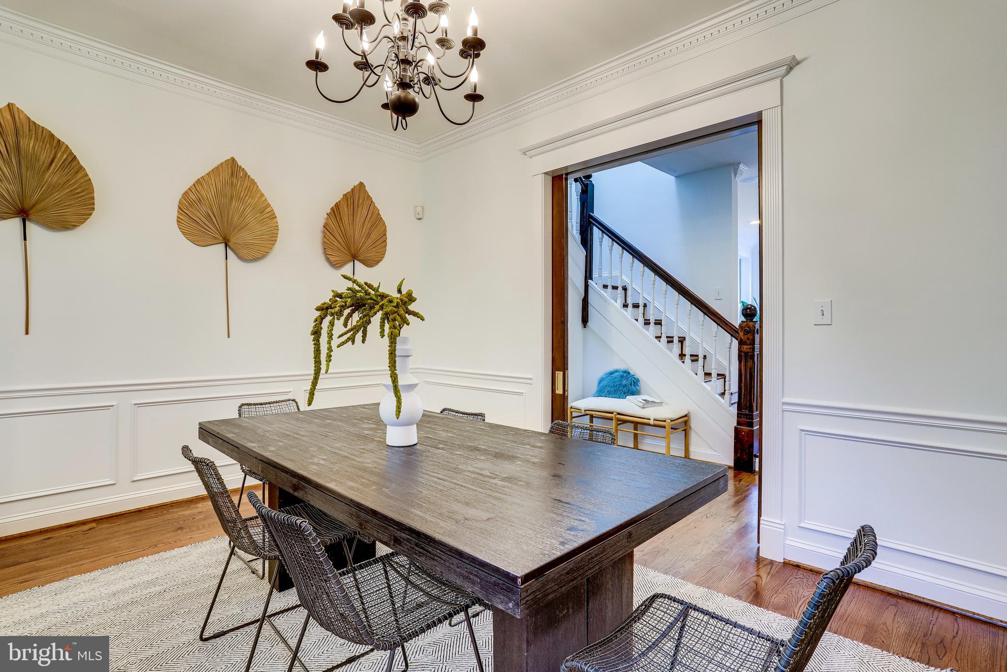 143 E Street Southeast Washington, DC 20003 - Photo 12 of 59 Large pocket doors, chair rail details