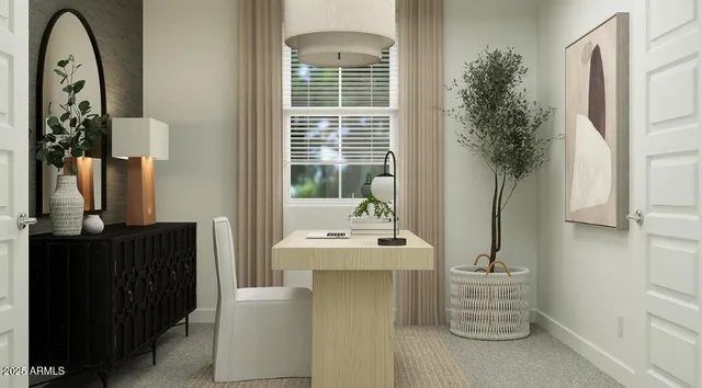 a view of kitchen island with furniture and wooden floor