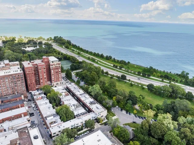 an aerial view of a city