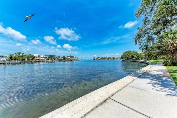 a view of outdoor space with garden and lots of trees