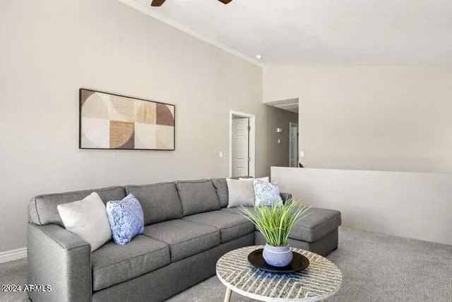 a living room with furniture