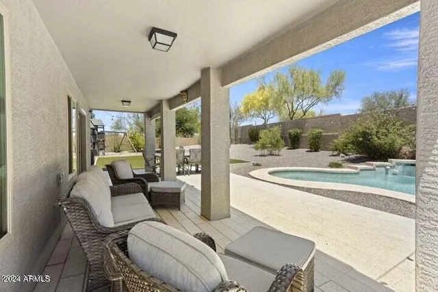 a view of a two chair in the balcony