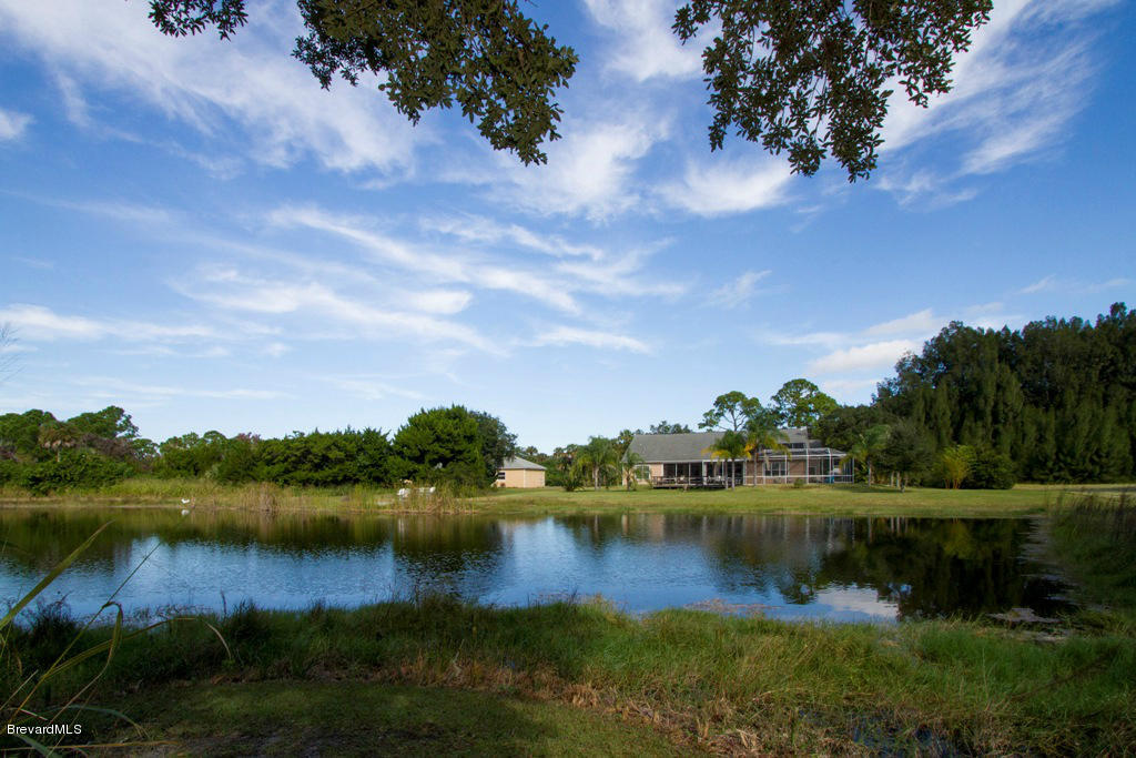 1365 Dalbora Road Merritt Island, FL 32953 - Photo 3 of 35 Back View from pond to House