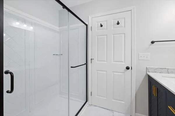 a view of bathroom with shower