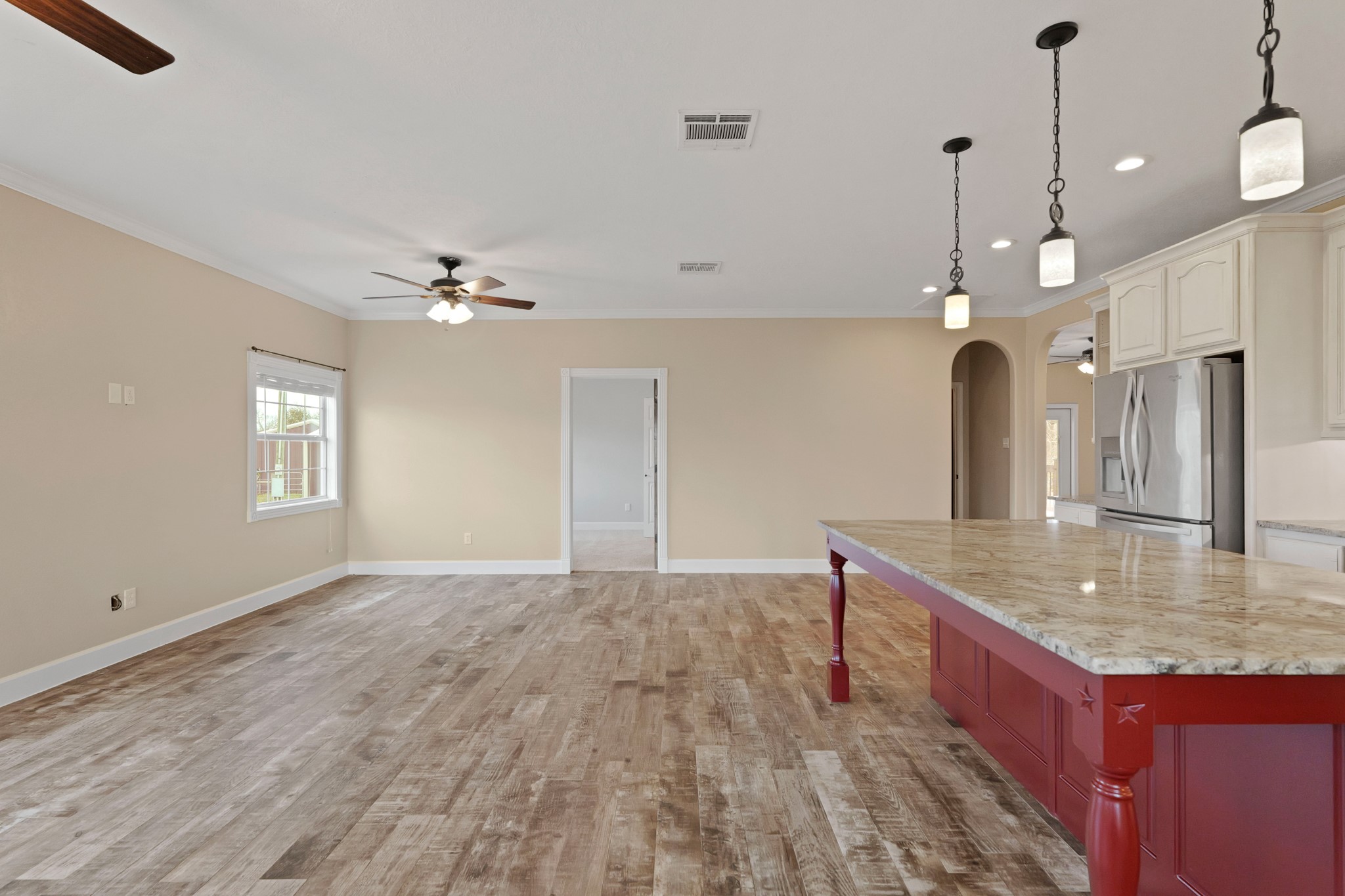 35408 Farm To Market Road 1488 Hempstead, TX 77445 - Photo 10 of 50 a view of a kitchen with a sink and chandelier