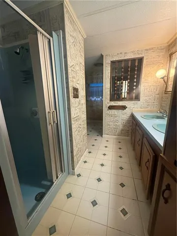 a bathroom with a shower