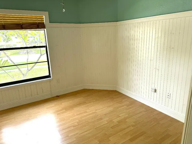 an empty room with a window