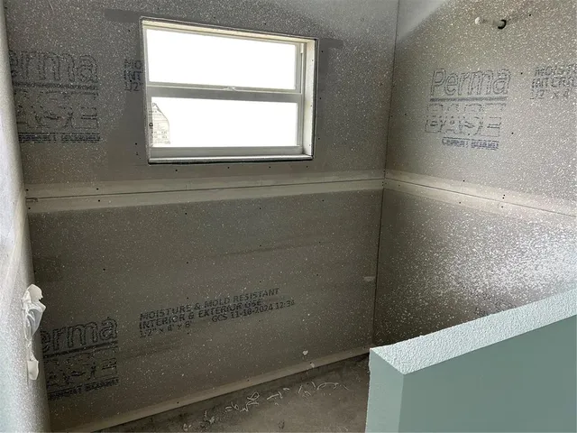 a view of a small space with window