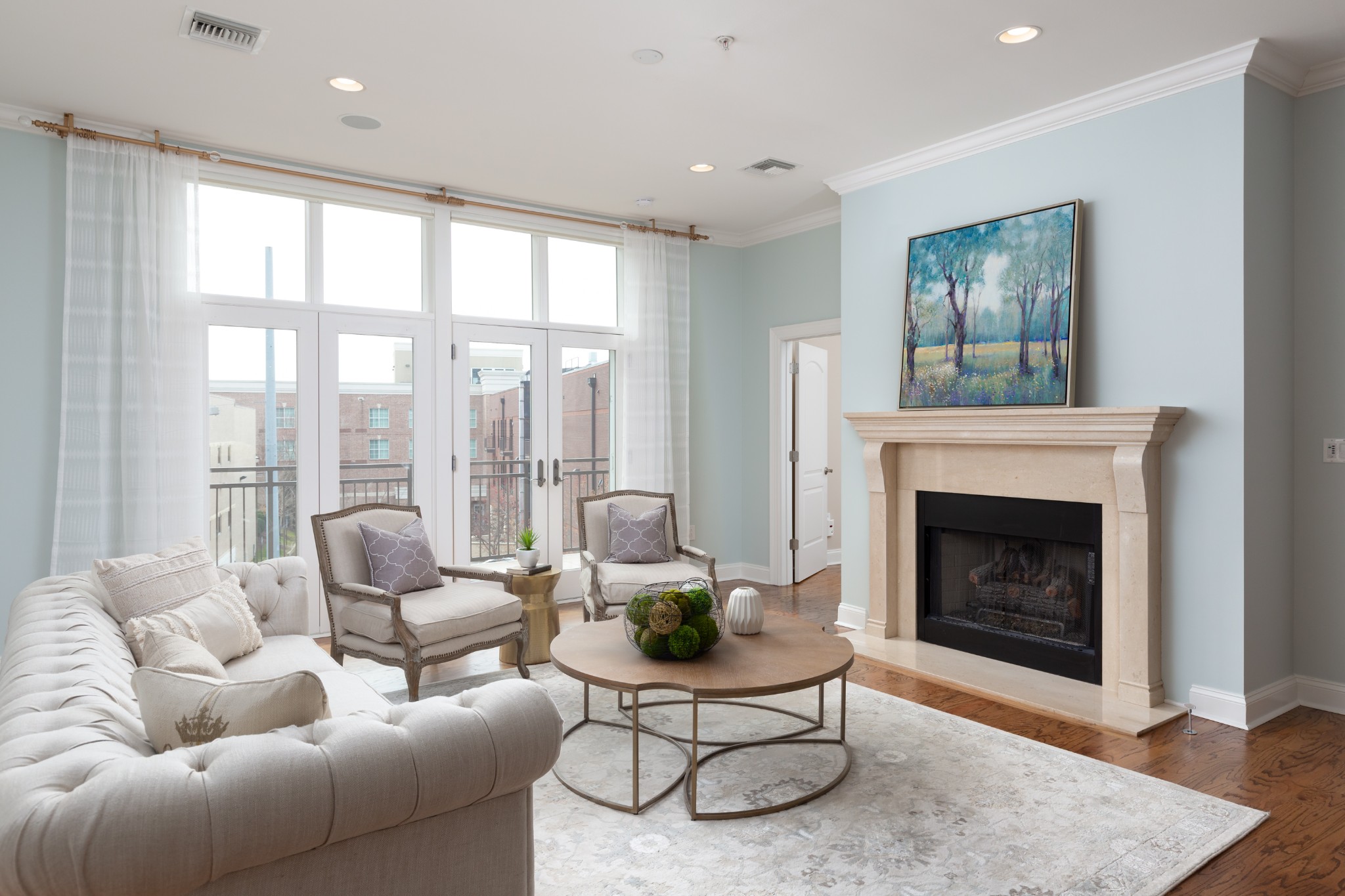 2411 Crestmoor Road, Unit PH4 Nashville, TN 37215 - Photo 12 of 39 a living room with furniture and a fireplace