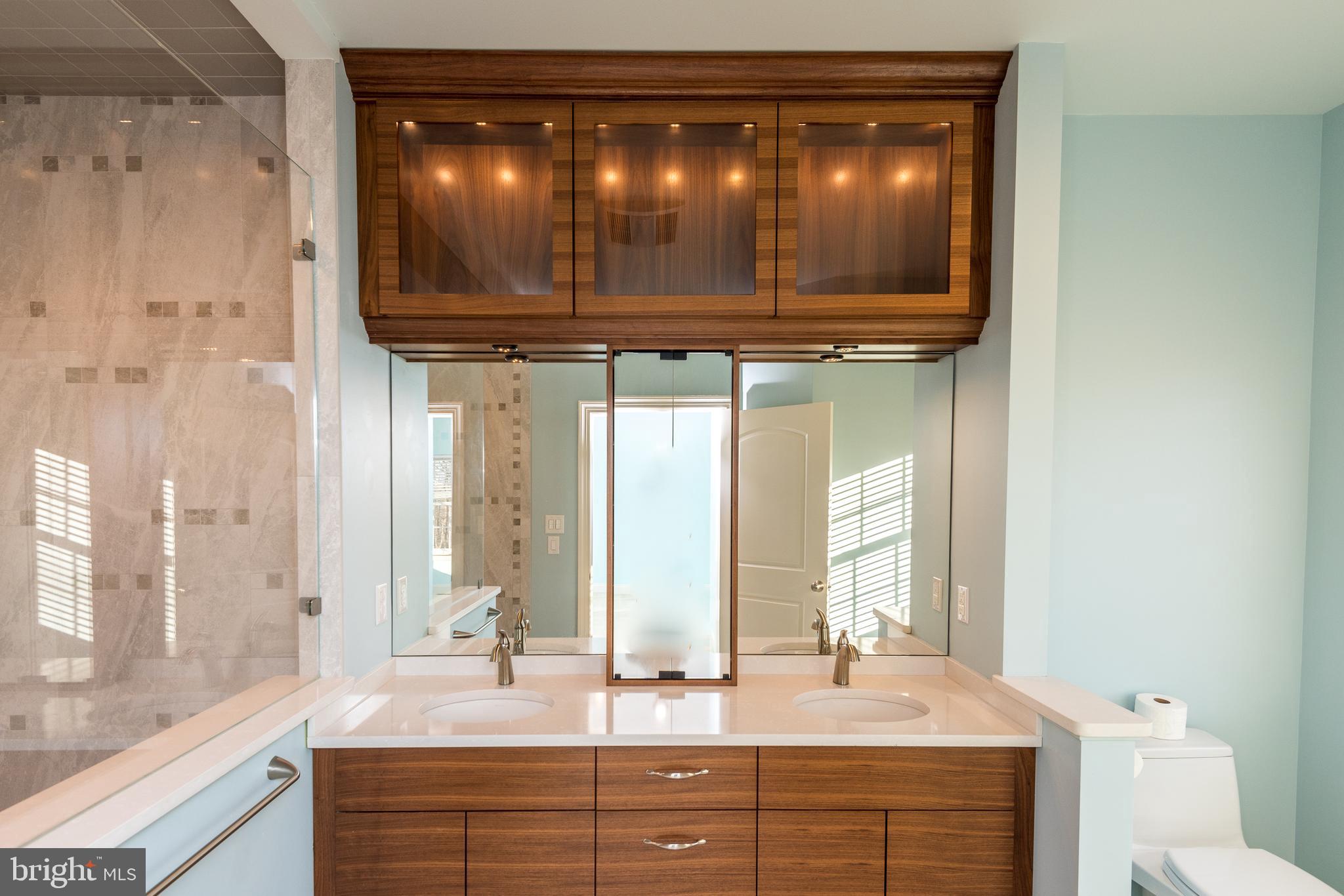 309 Quaker Hill Road Morgantown, PA 19543 - Photo 27 of 43 Master Bath - Custom Cabinetry w/ Lighted Curio