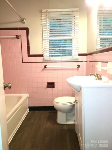 a bathroom with a sink a toilet and bathtub