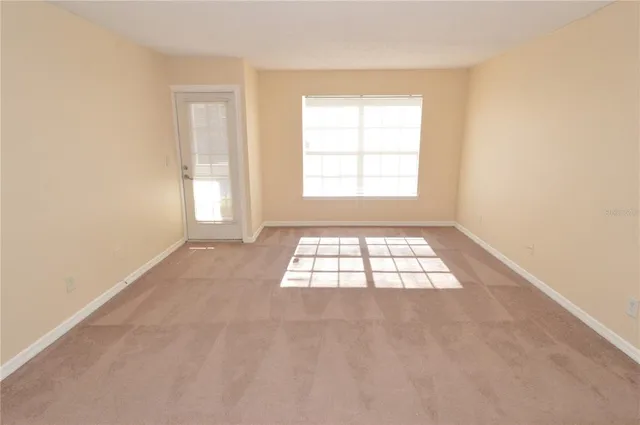 an empty room with a window