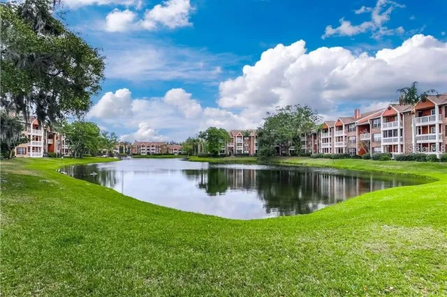 a view of a street with palm trees