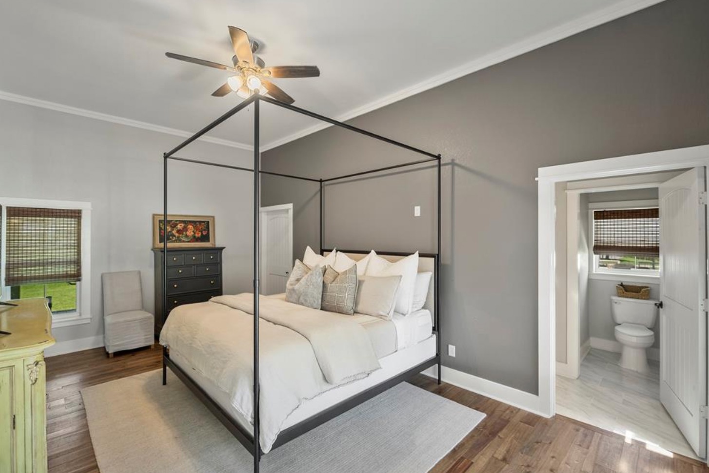 539 Elm Street New Ulm, TX 78950 - Photo 10 of 21 a bedroom with a bed and a walk in closet