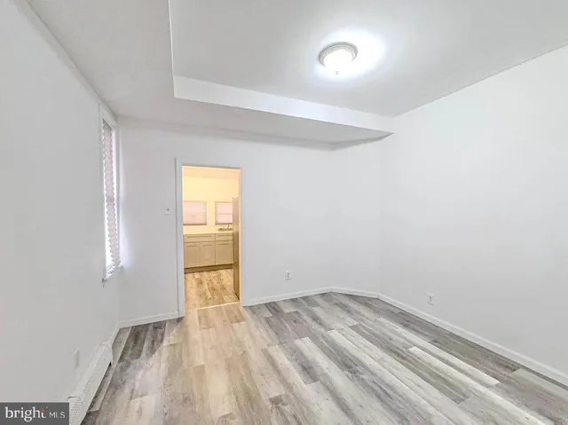 an empty room with a window