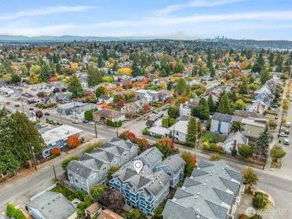 an aerial view of multiple house