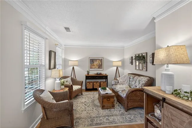 a living room with furniture