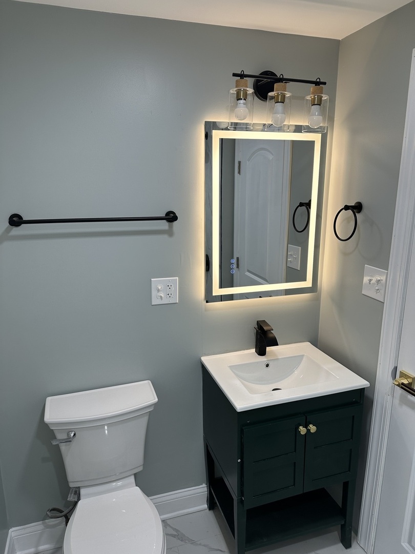 11754 South Laflin Street Chicago, IL 60643 - Photo 7 of 18 a bathroom with a toilet sink and mirror