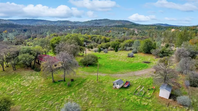 a view of an outdoor space with mountain view