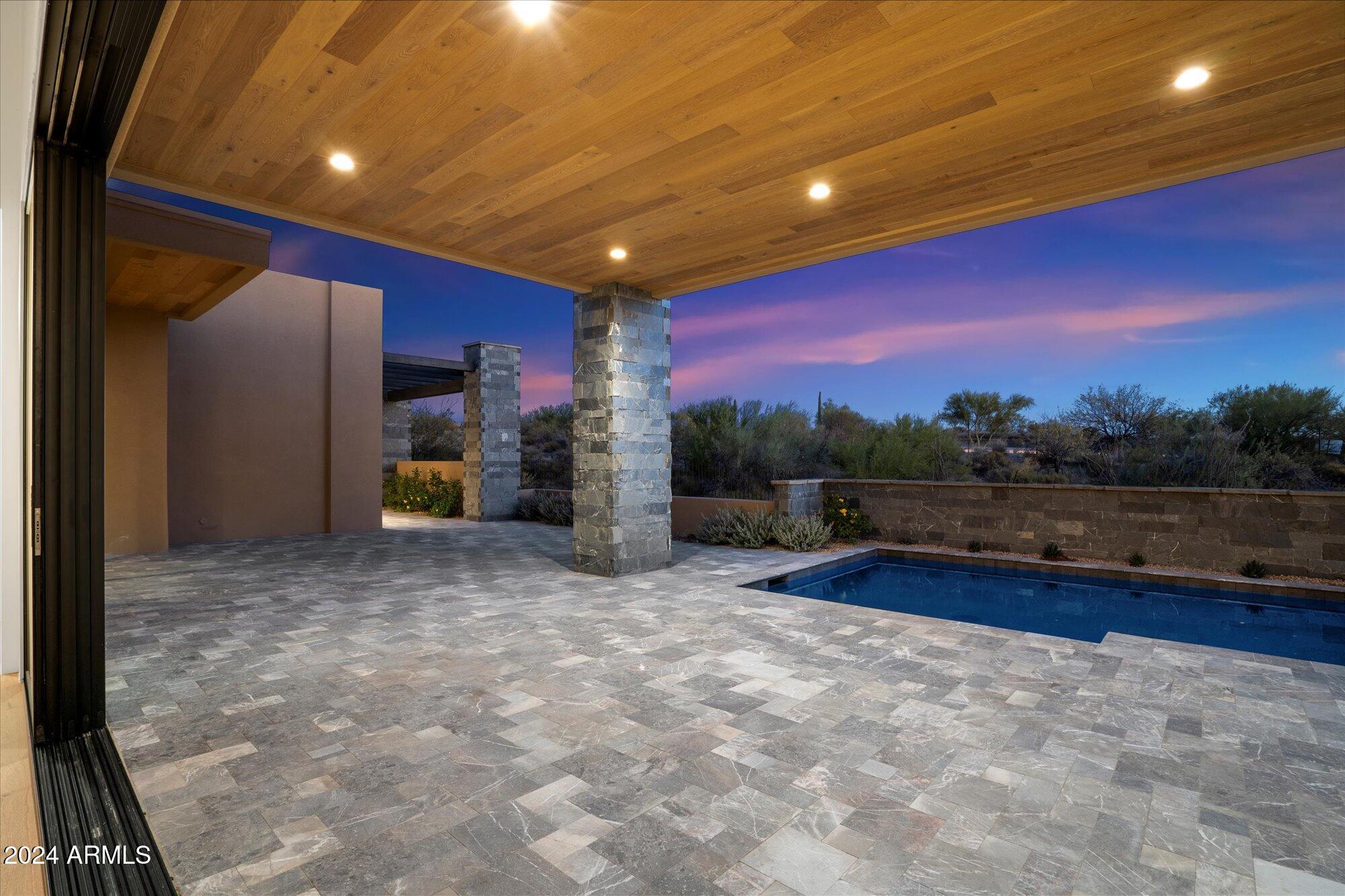 10249 East Joy Ranch Road Scottsdale, AZ 85262 - Photo 41 of 56 Wood Paneled Patio Ceiling!