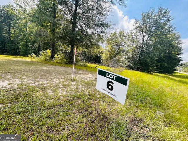 a view of a yard with swimming pool