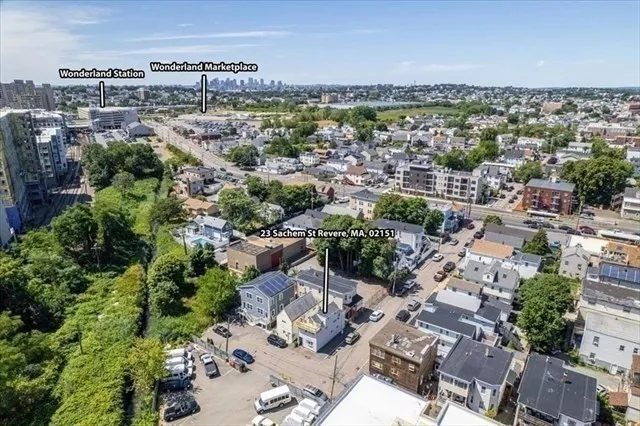 an aerial view of a city