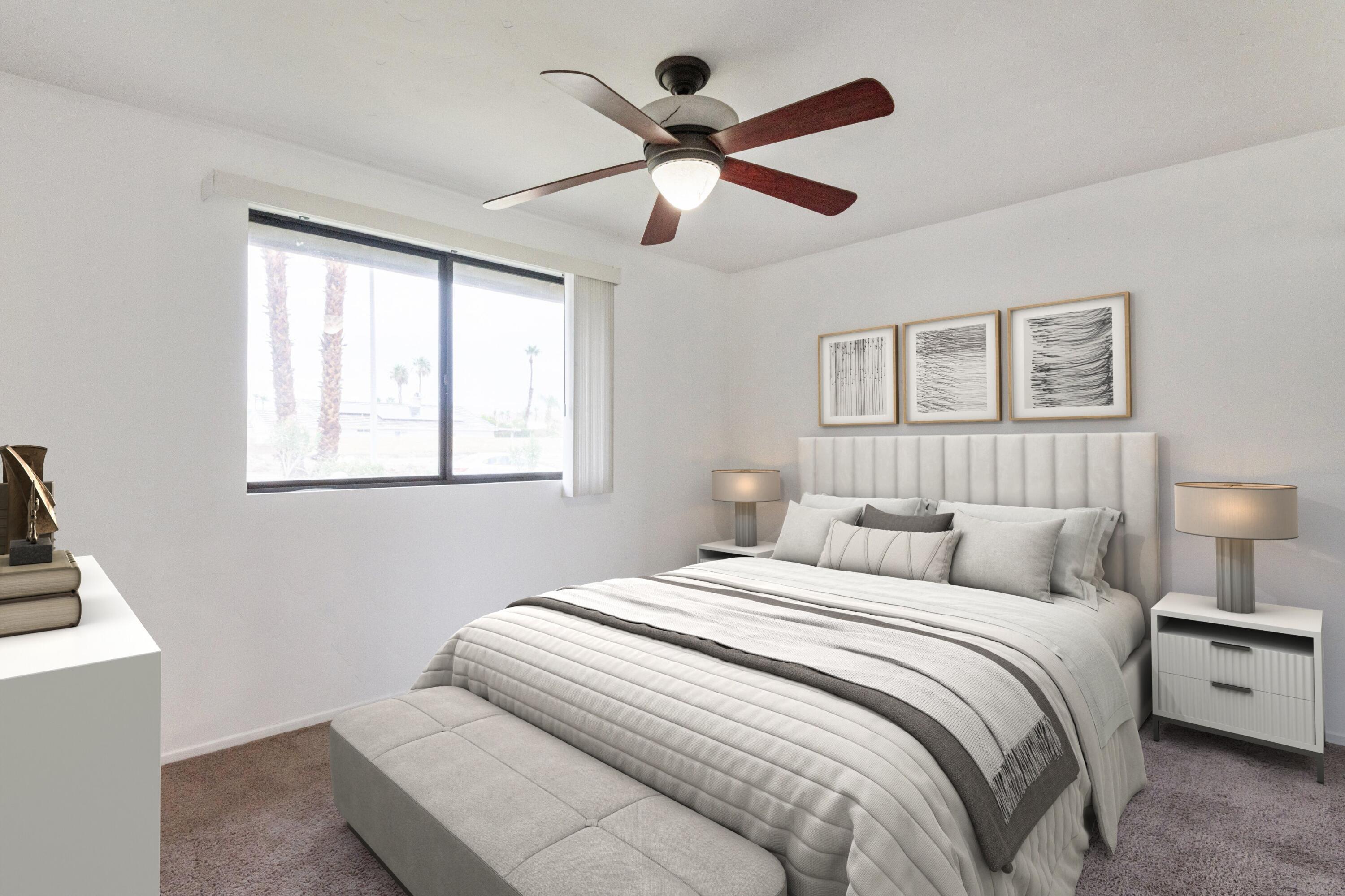 67425 Medano Road Cathedral City, CA 92234 - Photo 12 of 17 a bedroom with bed and a window