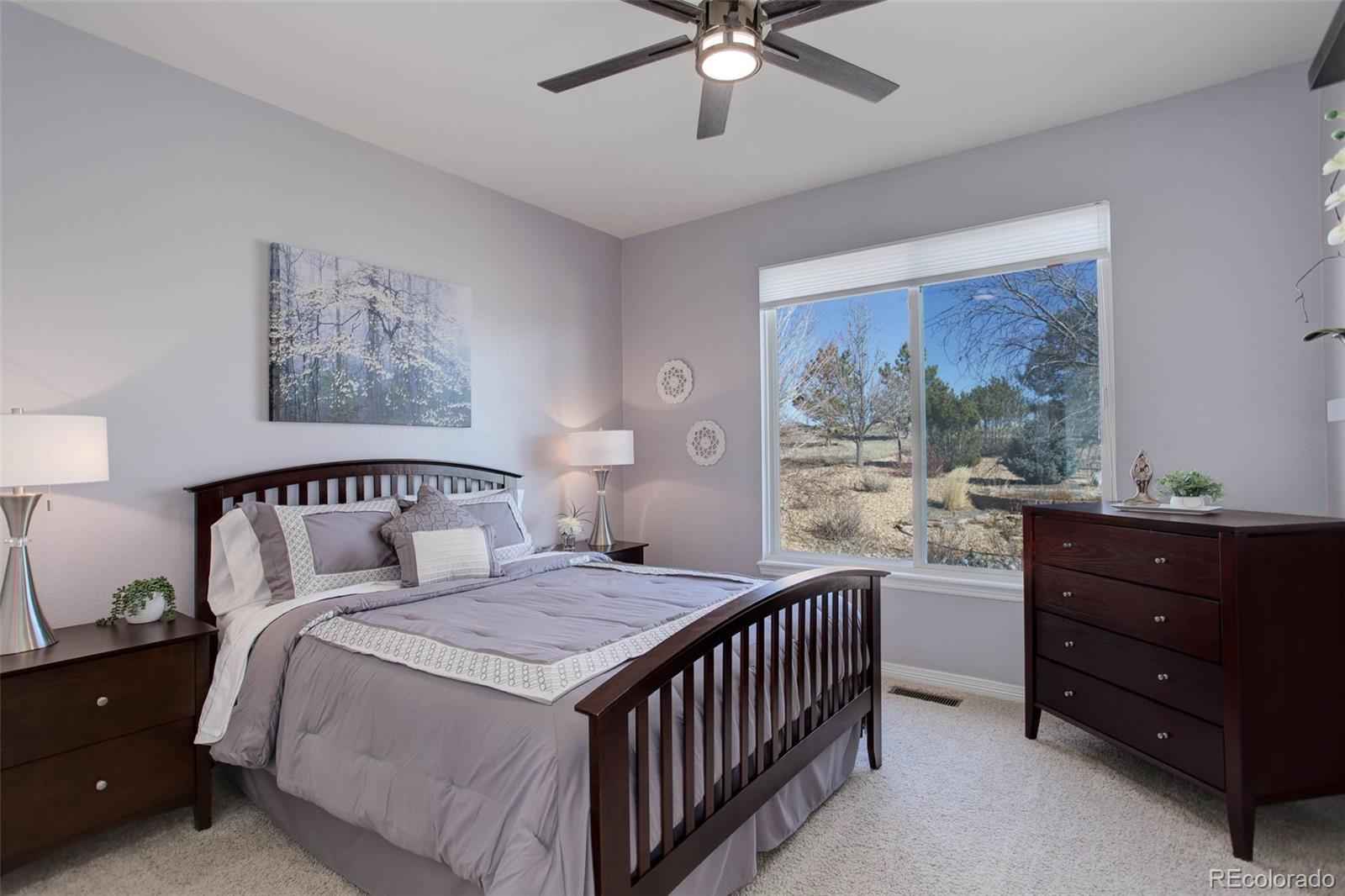 3441 Antelope Ridge Trail Parker, CO 80138 - Photo 30 of 50 a bed room with a bed and a window