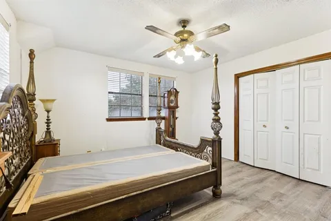 a workspace with chandelier