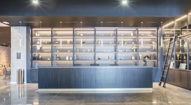 a large building with double vanity