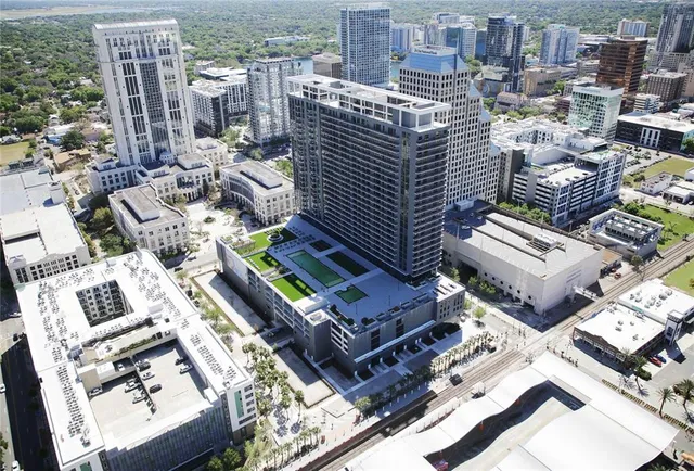 a view of city from balcony