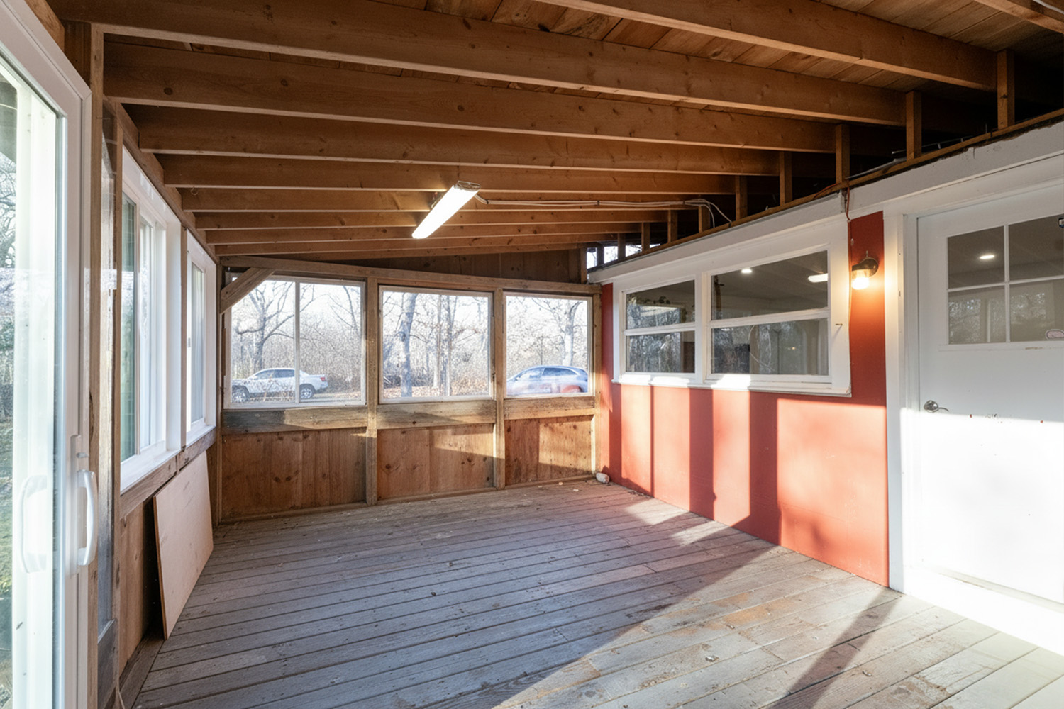 45 Quenames Road Chilmark, MA 02535 - Photo 6 of 10 a view of an empty room with wooden floor and a window