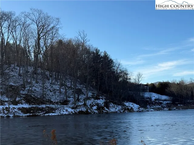 a view of water with water fall