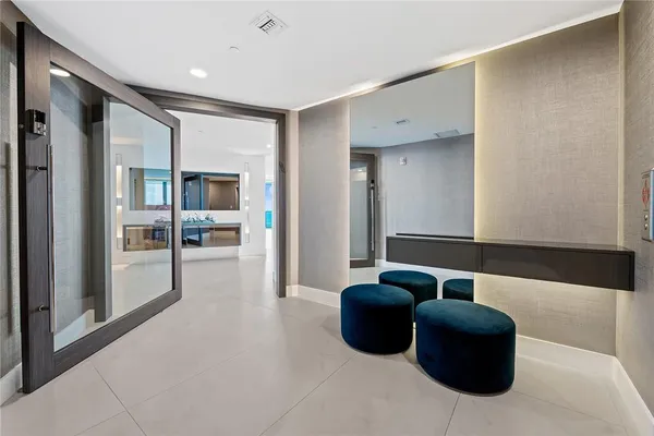 a living room with furniture