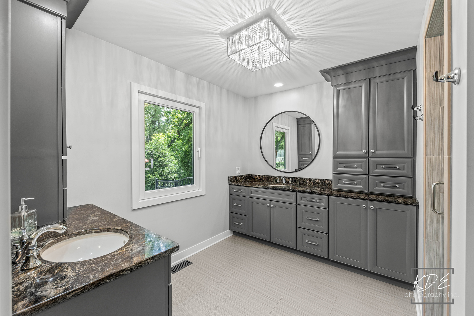 27W320 80th Street Naperville, IL 60565 - Photo 20 of 37 a bathroom with a granite countertop double vanity sink and a mirror