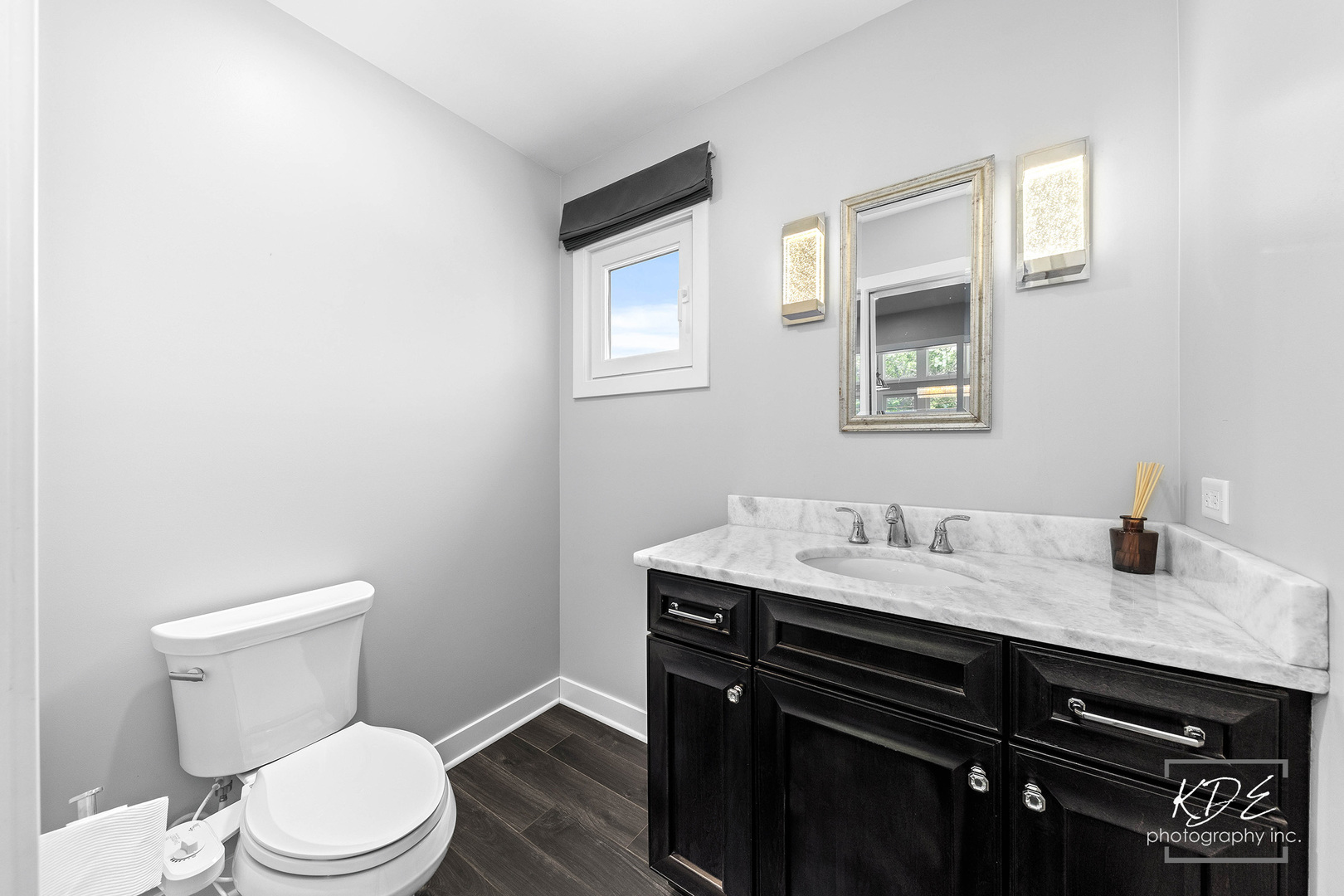 27W320 80th Street Naperville, IL 60565 - Photo 26 of 37 a bathroom with a granite countertop sink toilet and mirror