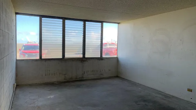 an empty room with a window
