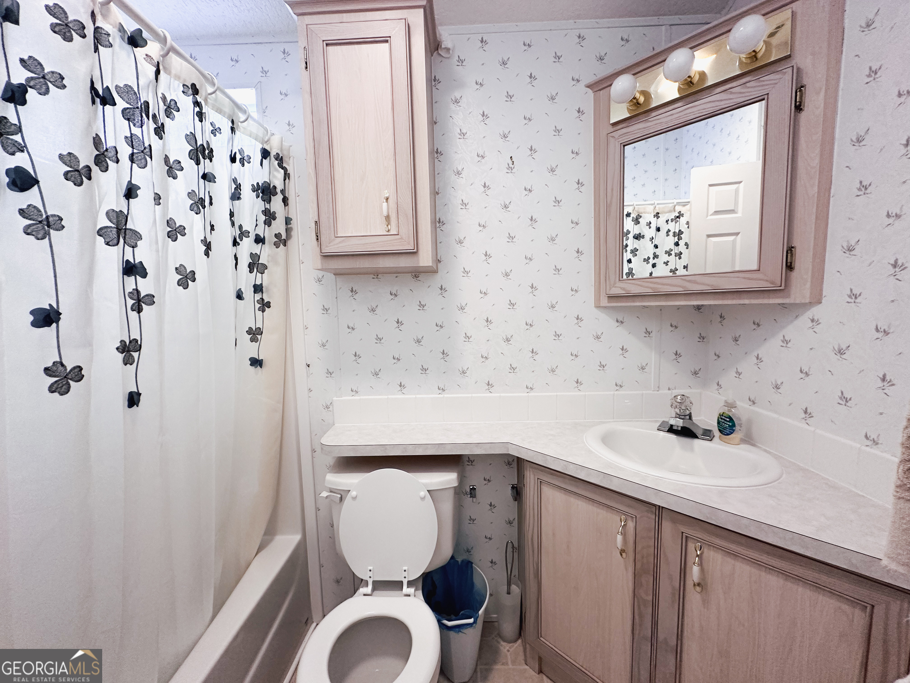 68 Nomad Trail Cleveland, GA 30528 - Photo 13 of 20 a bathroom with a toilet sink and mirror