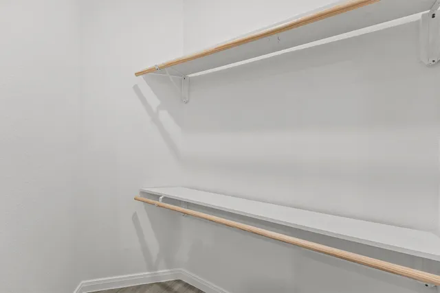 a close up view of racks on the wall