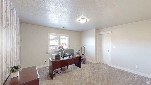 368 East 700 North Springville, UT 84663 - Photo 20 of 55 Office featuring light carpet and a textured ceiling