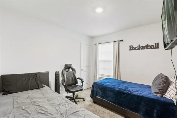 a garden view with a seating space