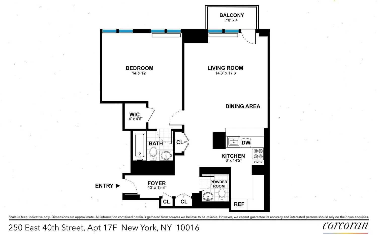 250 East 40th Street, Unit 17F Manhattan, NY 10016 - Photo 16 of 16 a picture of a floor plan