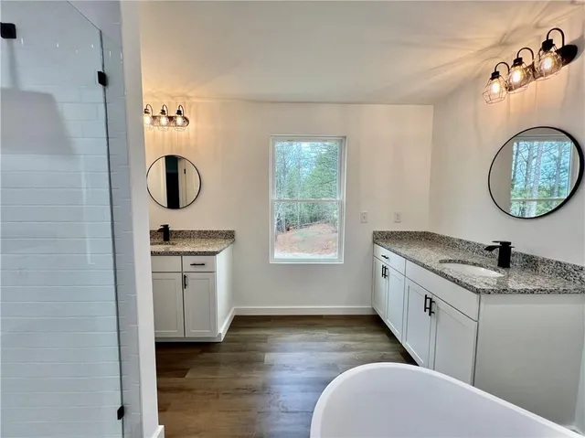 a bathroom with a shower