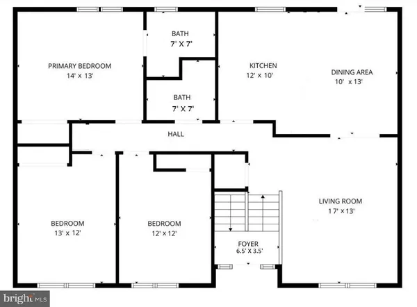 a picture of a wall with a white building