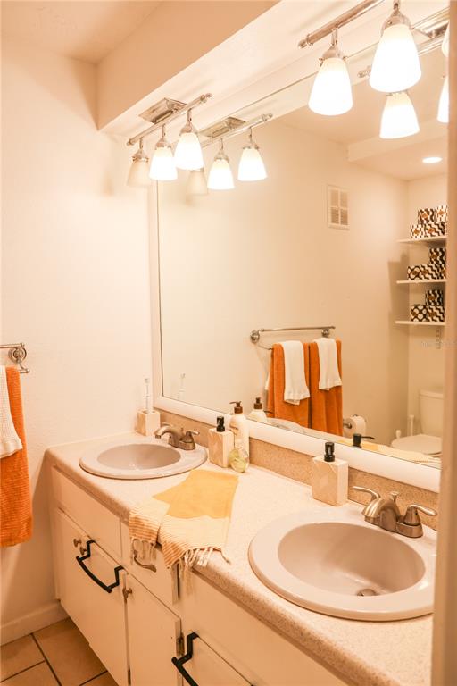 1810 Copper Kettle Lane Dunedin, FL 34698 - Photo 15 of 22 a bathroom with a sink and a mirror