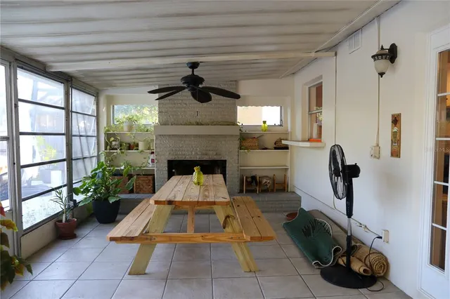 a living room with furniture